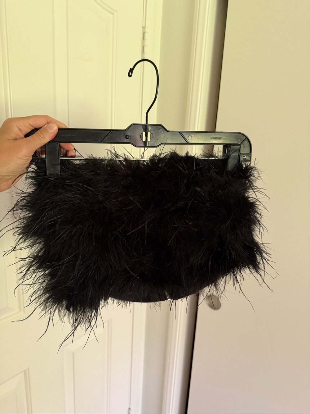 12th Tribe Faux Feather Crop Top